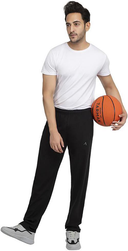 AJEEOJEE BZAR Men Black Solid Cotton Blend Track Pant