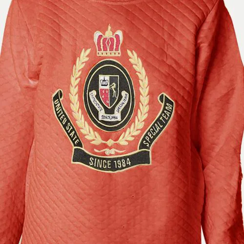 Rad Prix Teen Boys Red Quilted Sweatshirt-11-12 Year- 100% Cotton