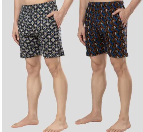 Mens Boys Regular Cotton Lycra Shorts Half Pant pack of 2