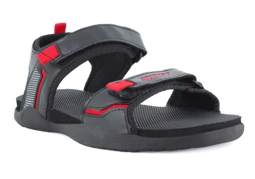 Sparx Black Sports Sandals For Men