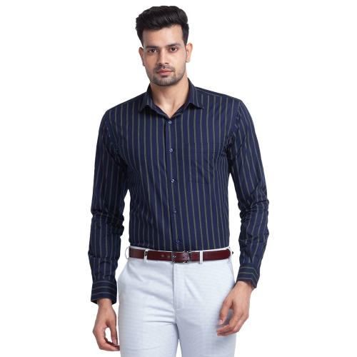 Park Avenue Men Fancy Blue Formal Shirt