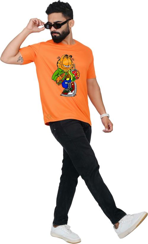 TAJNAN Men Purple Graphic Print Poly Cotton T-Shirt