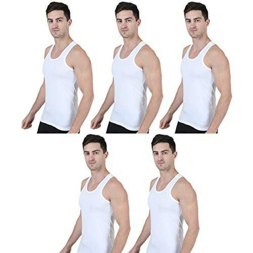 Buy abaranji Men Vest Combo Pack of 5 White Asserted Sizes Online