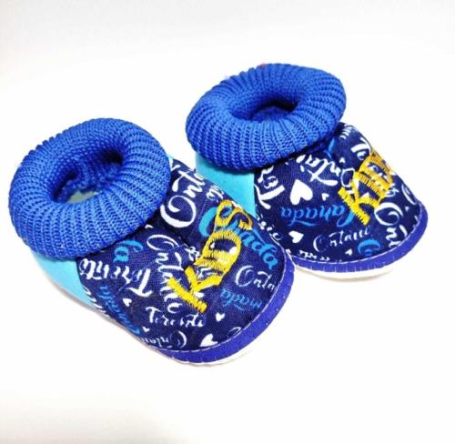 Ecozias Baby Printed Blue Booties For 3-6M New Born Baby Pack Of 1