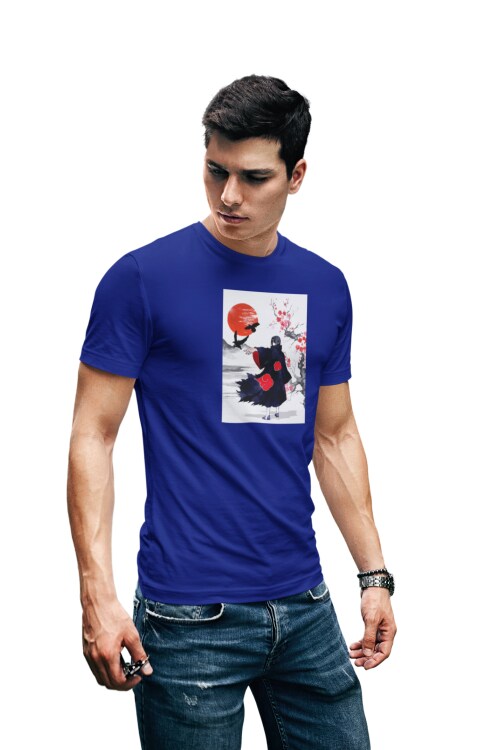 Royal Blue - Medium Itachi Paint Naruto T shirt For Men TeesTheDay