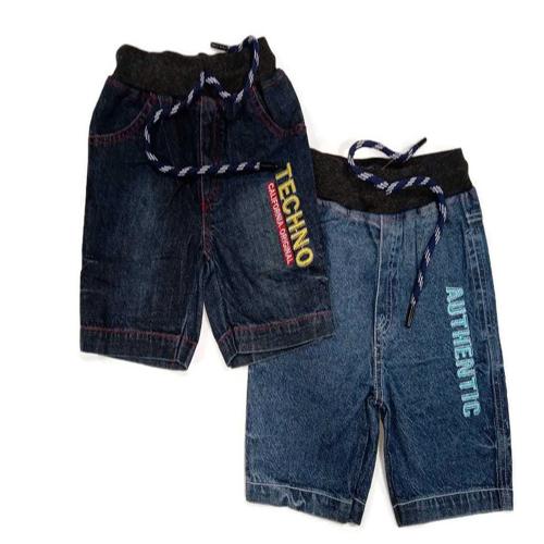 Pack of 2 Denim Shorts Boy's Regular Fit Casual Boxer Bermuda Stylish Denim Pants for Kids with Drawstring Pockets Baby Boy Half Pant |Blue, Navy|12-18 Months