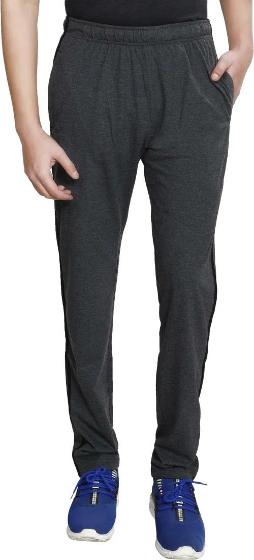TT Men Grey Solid Cotton Blend Track Pants (XXL)