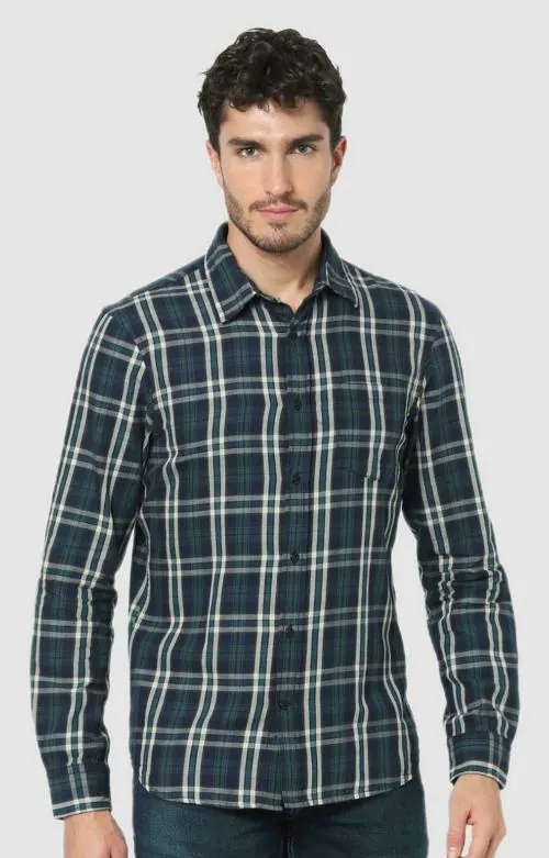 Buy Celio Men's Blue Cotton Checked Casual Shirts Online at Best Prices in India - JioMart.