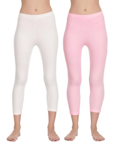 Selfcare Women Self Design Polycotton White, Pink Thermal Pyjama Set - SW0440