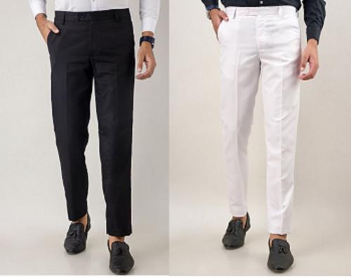 VX9 BLACK & WHITE FORMAL TROUSERS PANTS FOR MEN'S.32