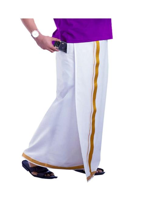 PRAKASAM COTTON Cotton Men White Dhotis & Mundus