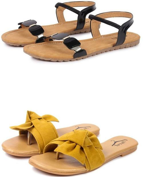 Brauch Women Flats Combo ( Yellow::Black )