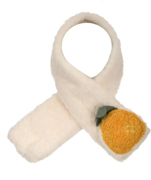 Soku Shopee Boys and Girls White Embellished Faux Fur, Fleece Muffler