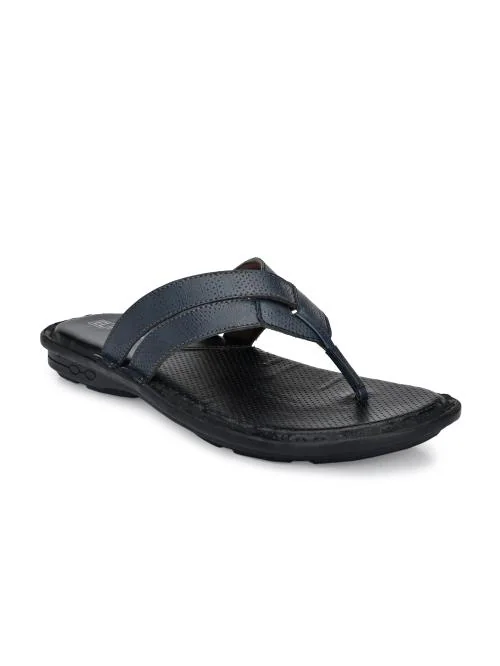 El Paso Men'S Blue Man Made Leather Floaters Stylish Thong Sandals
