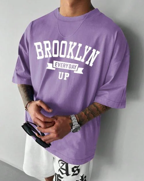 TAZO Mens Round Neck | Printed T-Shirt | Oversized | Loose Fit | Elbow Length Sleeve T-Shirt | T Shirt For Mens | Mens T Shirt | Mens Tshirt | Tshirt for Mens | T Shirts | Tshirts | Graphic Printed T-Shirt | Mens Tshirt|Tshirts Men|T-shirts for Men