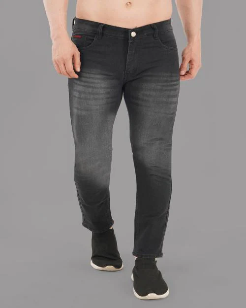 DAKWINS Dark Grey slim fit jeans in Denim fabric for Men