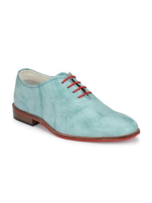 KLEAT Men's Sky Blue Synthetic Formal Derby Shoe