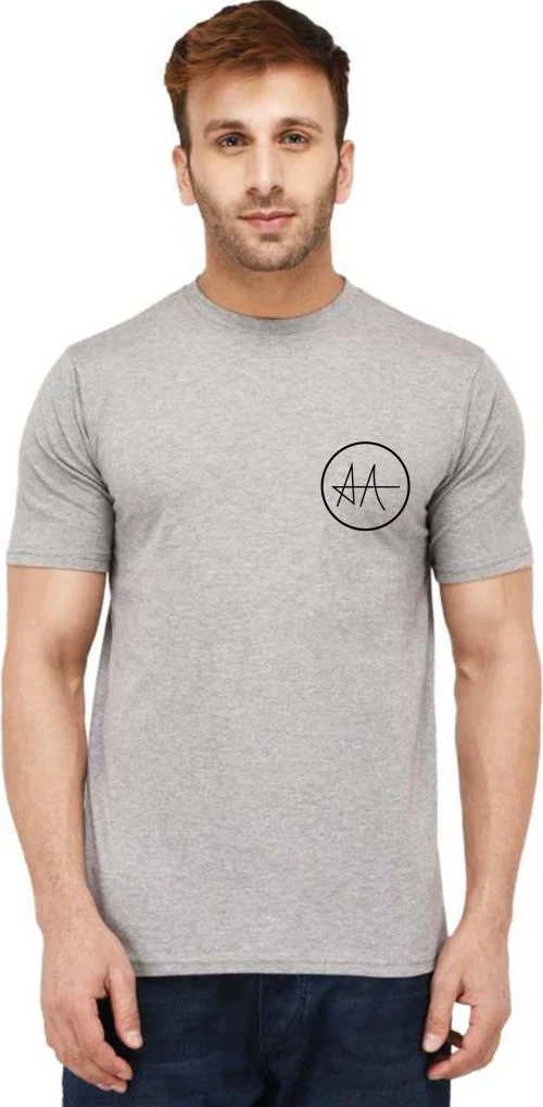 Uniplanet Store Men Grey Printed Pure Cotton Round Neck T-Shirt - XXL (URT-21-ALLU-LOGO-GREY)