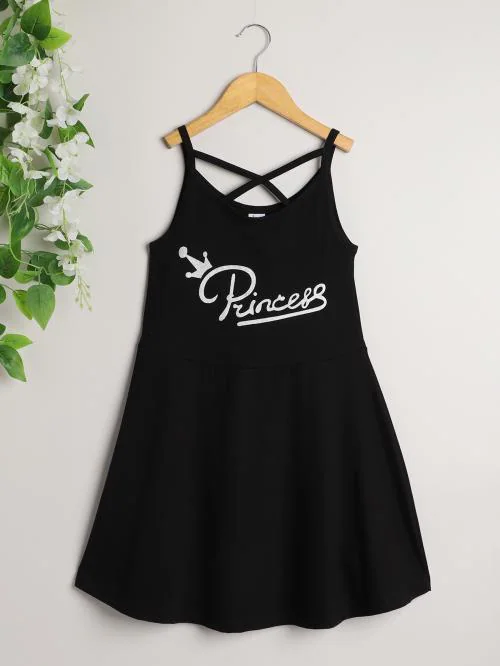 Whaou! Girls Dress | Kids Dress | Kids frock | Girls frock | Black colour | 3 years to 14 years | Party wear | Cotton | Modern dress | Sleeveless