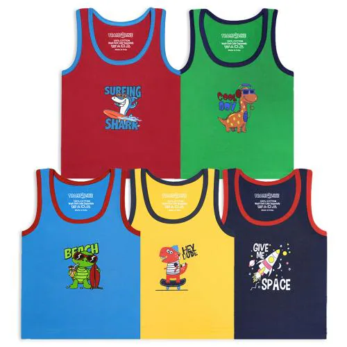 Trampoline Boys & Girls Sleevesless Vest Pack of 5