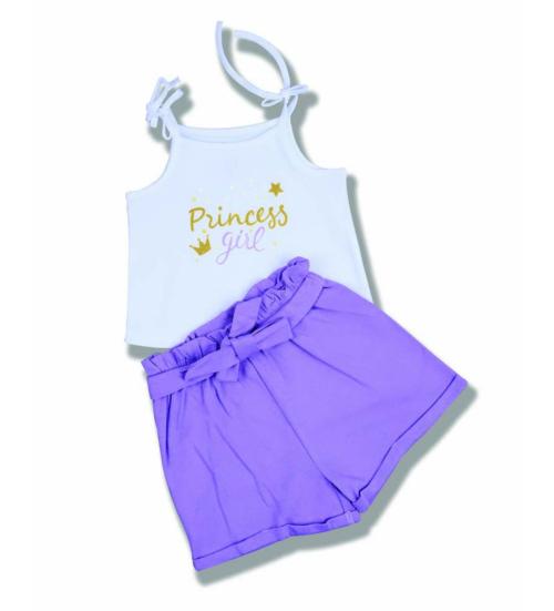 Buy KITEX Baby Girls Knee length Dark Blue Top & Sky Blue Shorts Colour