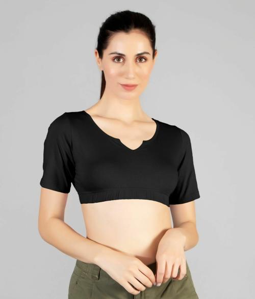 Buy AD2CART A4221 WomenVNotch Neck Half Sleeve Crop Top Online at Best Prices in India JioMart.
