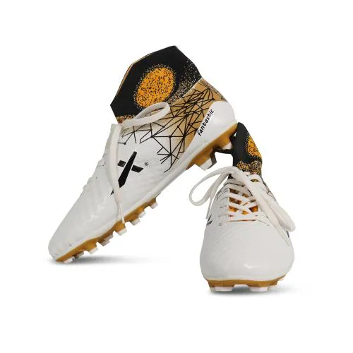 Vector X Fantastic Football Shoes for Men (Pearl White,Black)