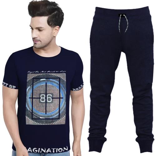 BINAYAK : WE DEAL WITH QUALITY ONLY - Premium Men's Organic Cotton Tracksuit Combo - Stylish Round Neck T-Shirt and Track Pant Set - Lightweight, Breathable, and Comfortable for Everyday Wear