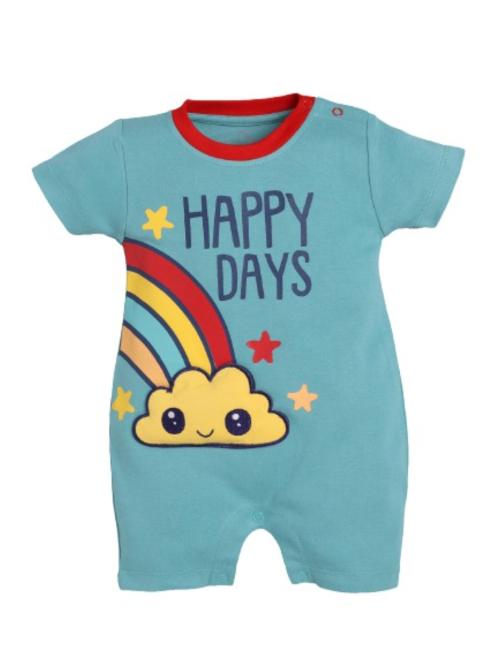 Baby Go Half Sleeve 100% Pure Cotton Rompers For Baby Boys (6-9 M,Green)