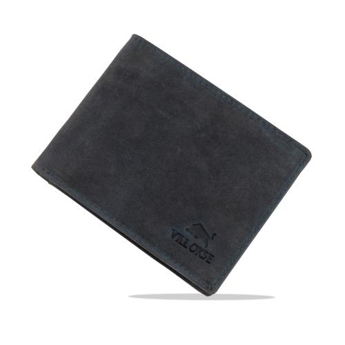 VILL OKSE Genuine Leather Wallet for Men with RFID Protection (NSL/DK/01A-WAXBLUE)