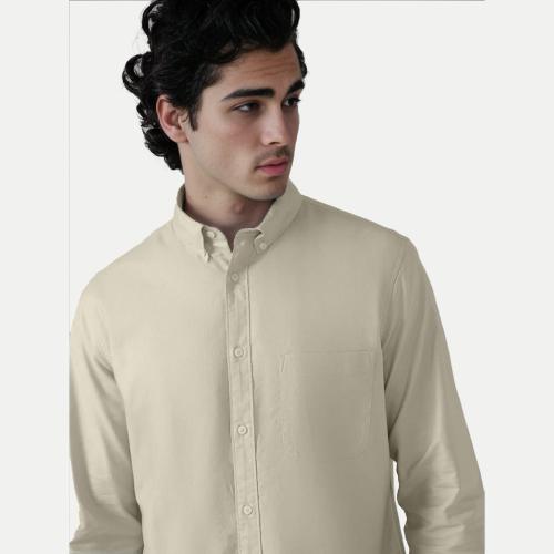 Rad Prix Mens Beige Oxford shirt