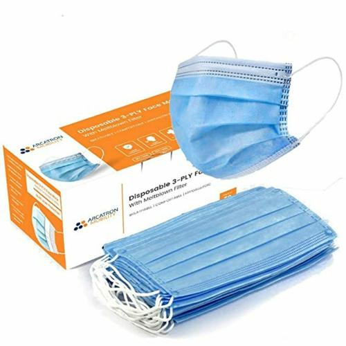 Buy ARCATRON 3 PLY DISPOSABLE SURGICAL SUPER BREATHABLE FACE MASK WITH