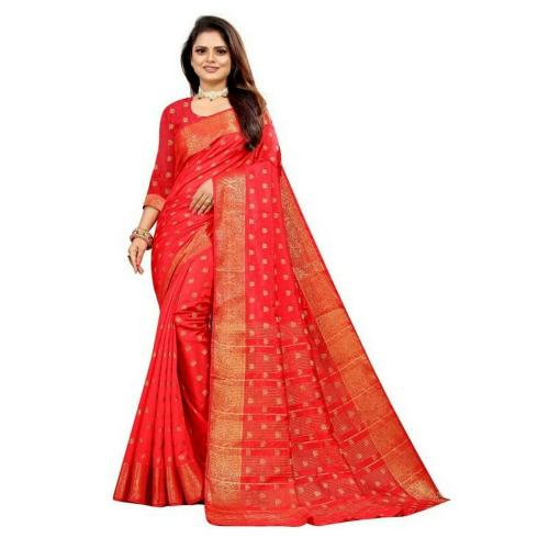 magic pocket wolsr\rd Silk Printed Saree With Unstitched Blouse Piece Women's