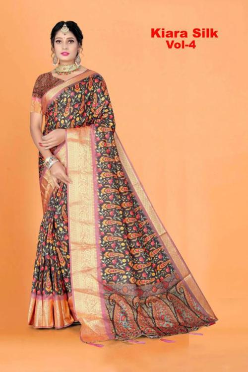 Silklane Women Multicolor Printed Silk Blend Daily Wear Saree