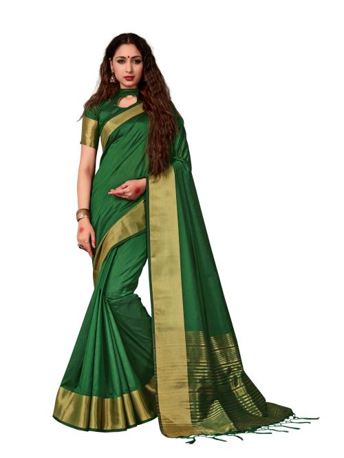 Utsav Silk Green Colour Woven Design Saree for women