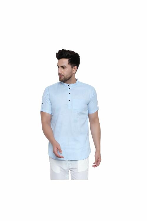 RYLEN Men's Designer Half Sleeve Short Kurta