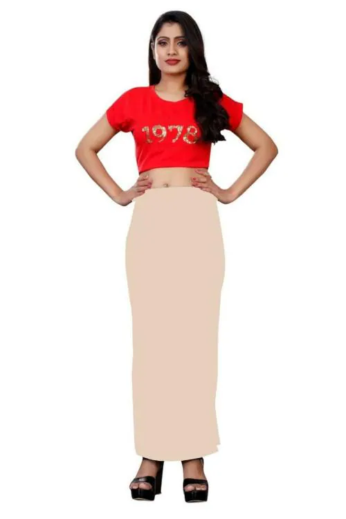 POOJARAN SAREE Women's Stretchable Slim Fit Lycra Saree Shapewear | Saree Shapewear for Women | Shapewear Petticoat for Women | Smooth Curve Petticoat | Innerwear for Women Saree | Party Saree Shaper for Women
