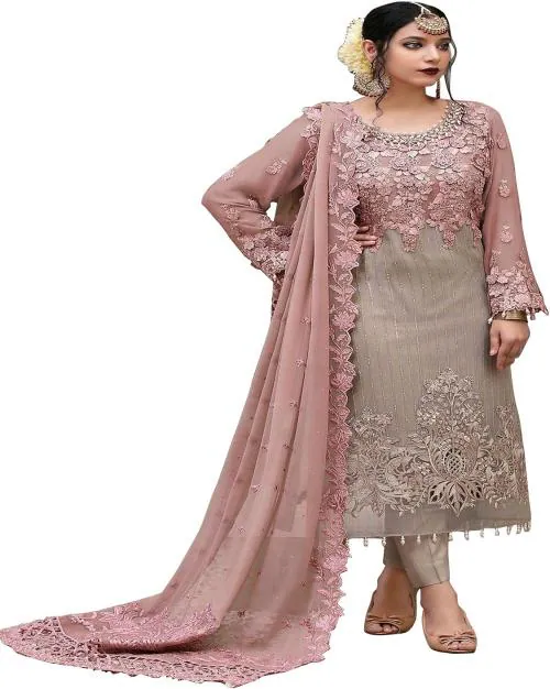 Heavy Fox Georgette with Heavy Embroidery Sequence Work Straight Suit