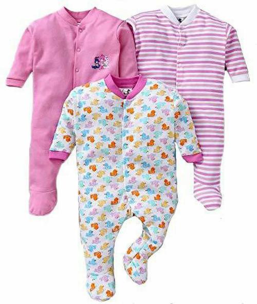 Buy MM IMPEX Baby Boys and Girls PINK Printed Cotton Blend Pack of 3