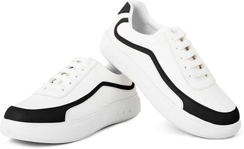 Flynce Comfortable Sneakers for Women and Girls | Fashion Sneakers for Girls | Womens Shoe | Girls Shoe| Casual Snekaers for Women and Girls | Lightweight Sneakers for Women and Girls | Women's Sneakers | Girls Sneakers - 1501-White,Black-37