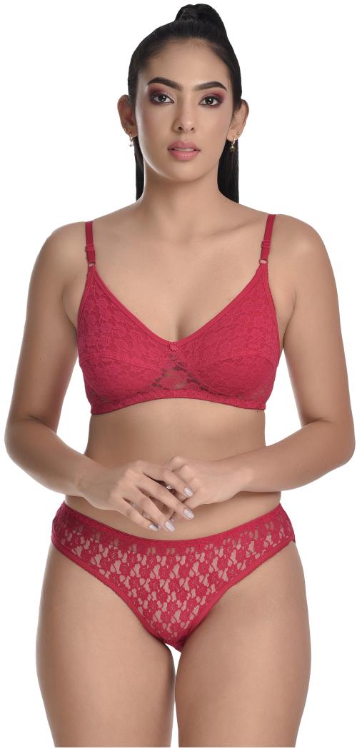 Madam PremiumFull Net Bridal Honeymoon Bikini Bra & Panty Set