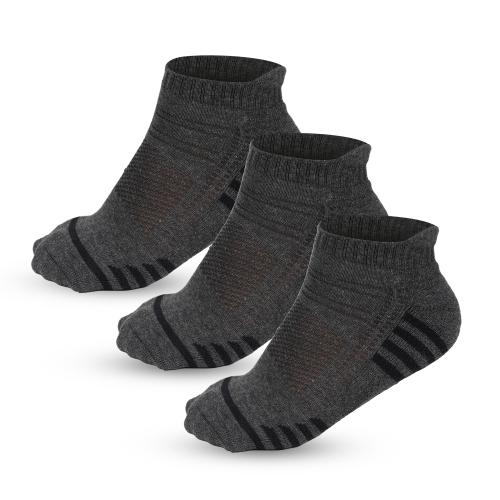Spongy Ankle Socks for Men| Made With Durable Breathable Cotton I Ideal for Casual Wear I Running I Sports I GREY-Pack of 3pcs I Free Size