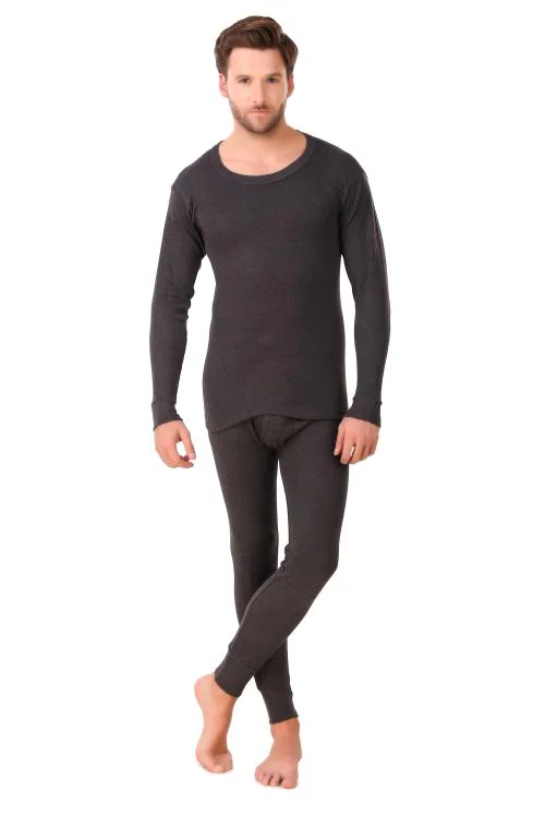Inner Element Men's Thermal Set / Parker Set of Round neck Top + Pant , Premium Winter Innerwear with Stay Warm & Stay Fresh Technology