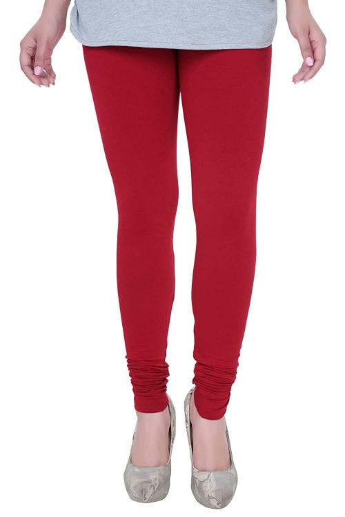 Plus Size Store Women Maroon Cotton Leggings (XL)