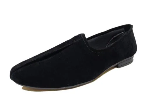Velour India Black Velvet Ethnic Loafer Mojari Shoes For Men- 10UK