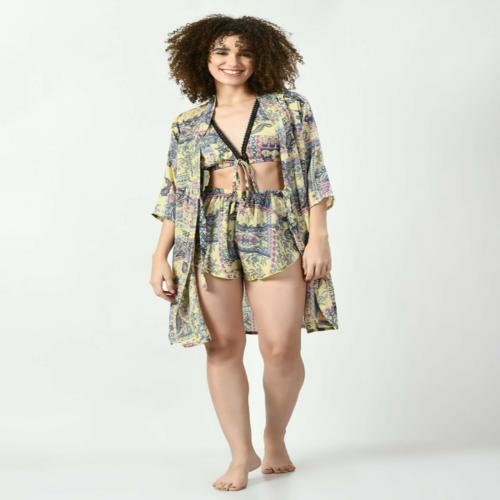 Legit Affair Yellow Polyester Nighty & Night Gowns Pack of 1 Comfortable Nightwear Regular Wear Nightsuit Daily Nightwear Nightwear for Women