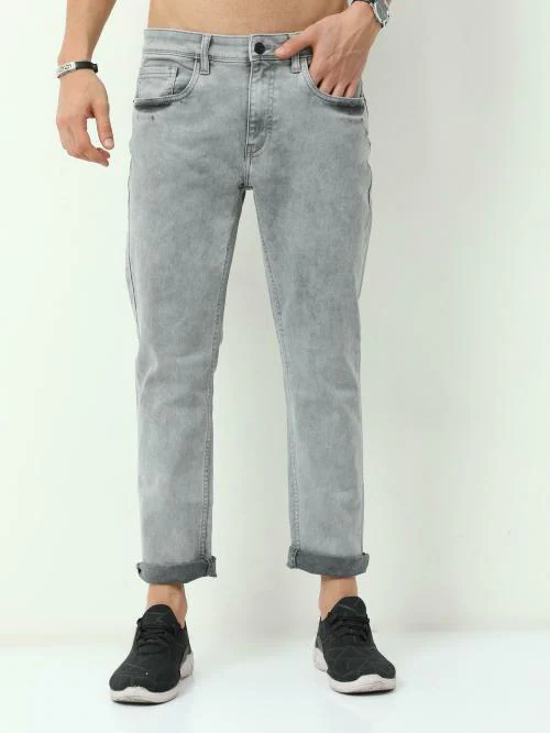 OLD GREY Men Grey Solid Denim Jeans Size 32