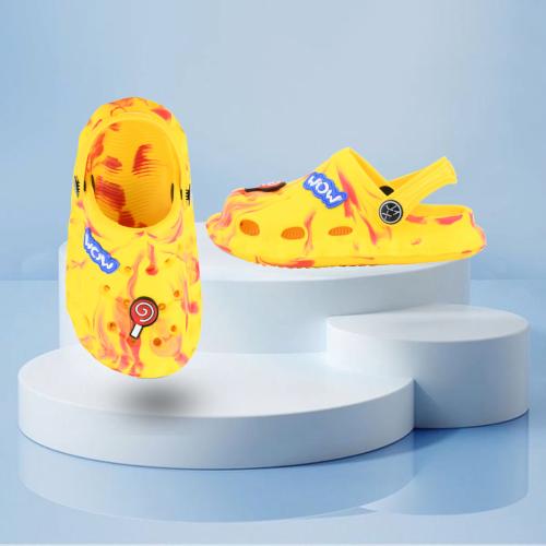 ONFEET Kids Stylish Dailywear Comfortable, Lightweight, Anti-Skid Anti-Slip Casual Yellow Sandals/Flip Flop Slippers with Adjustable Sling Back Closure, Size-10C