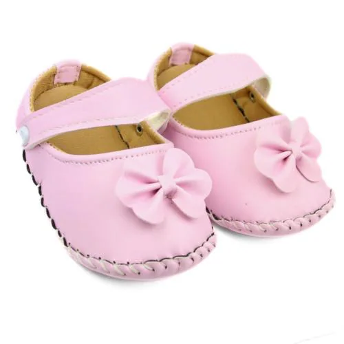 Neska Moda 6 To 12 Months Baby Girls Synthetic Leather Sling Back Belly Sandal/Booties (Baby Pink)-BT2266