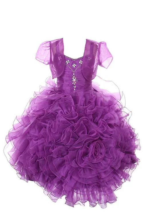 Wish Littlle Baby Girl Purple Net Knee Length Short Frock Dress - 12 Months-24 Months